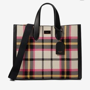 Kate Spade LARGE Manhattan Tote in Museum Plaid